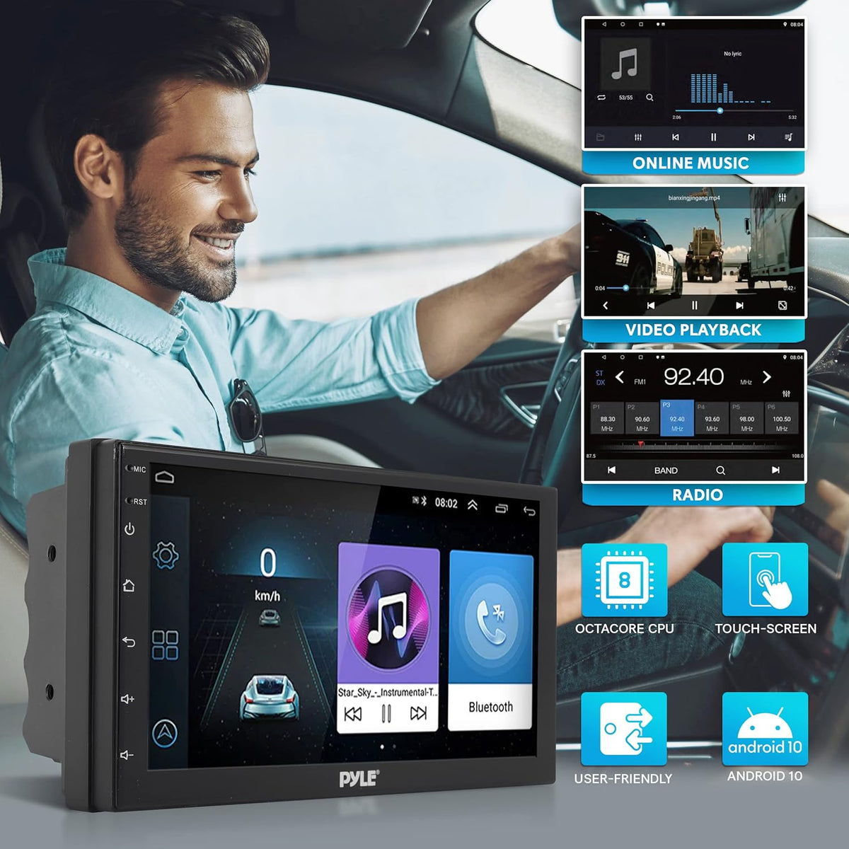 Double DIN 7inch HD 1080p Touch Screen Car Stereo Receiver with Bluetooth K8113