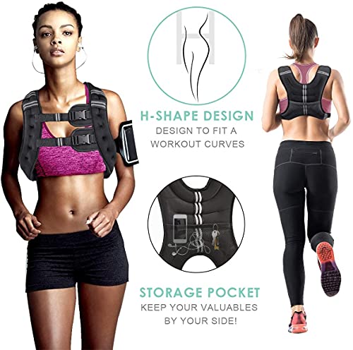 Running Weight Vest 8 12 16 20 25 30 Lbs Weights Included D173162