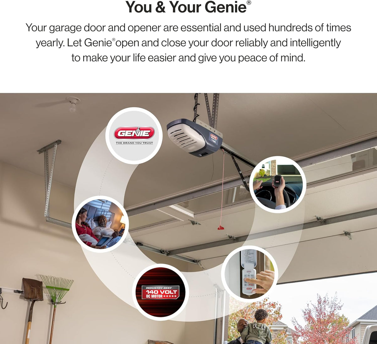 Garage Door Opener with Belt Drive and two Remotes T98501