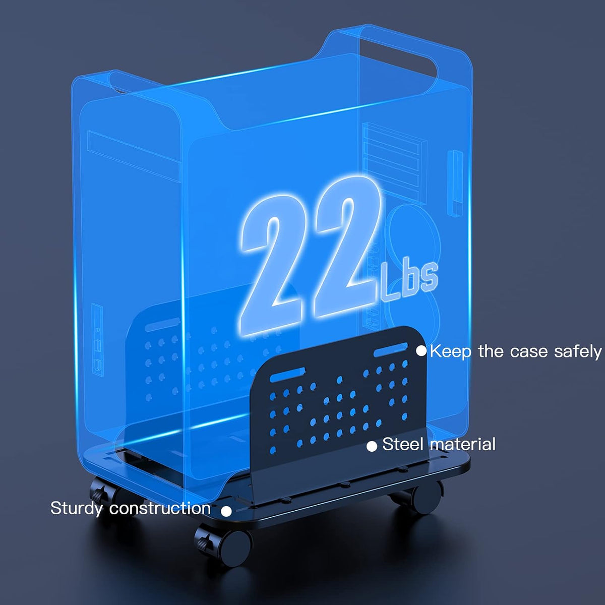 Adjustable Mobile CPU Stand with Locking Caster Wheels V867