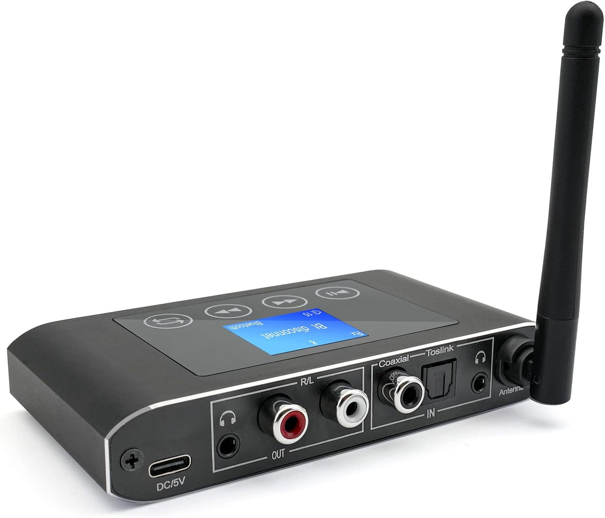 Bluetooth 5.1 Transmitter Receiver with Screen, Optical RCA AUX G559506