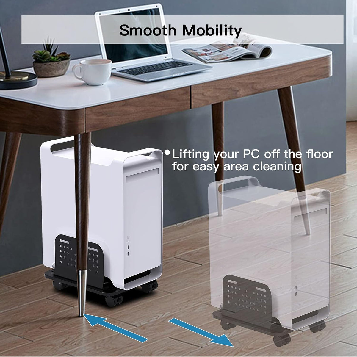 Adjustable Mobile CPU Stand with Locking Caster Wheels V867