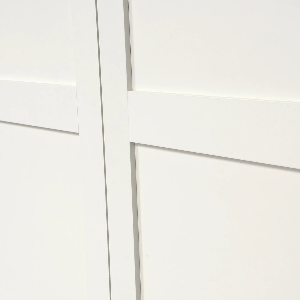 White 4-Shelf Wood Storage Cabinet U741