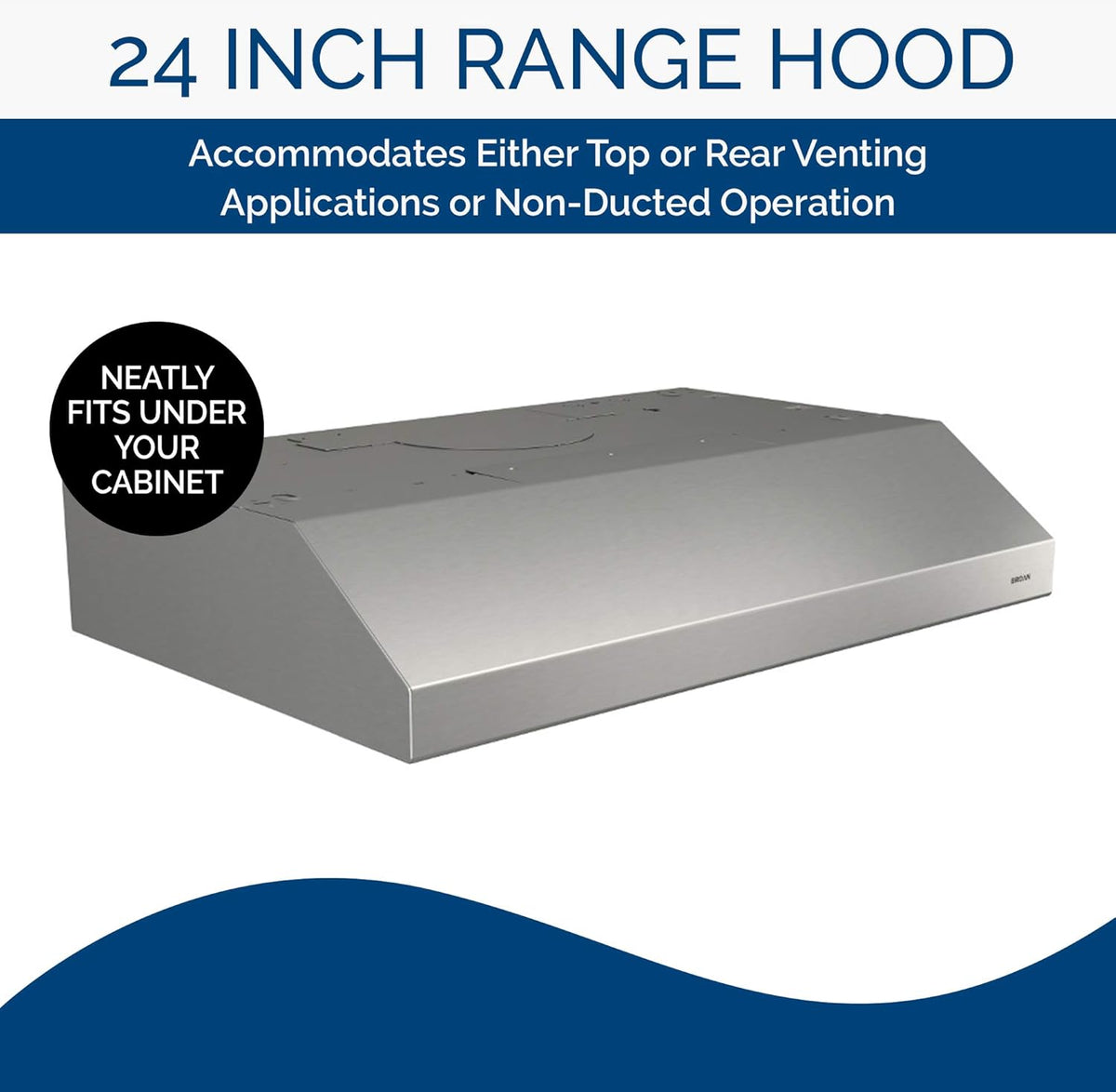 Stainless Steel 24-inch Under Cabinet Range Hood with Light W213661