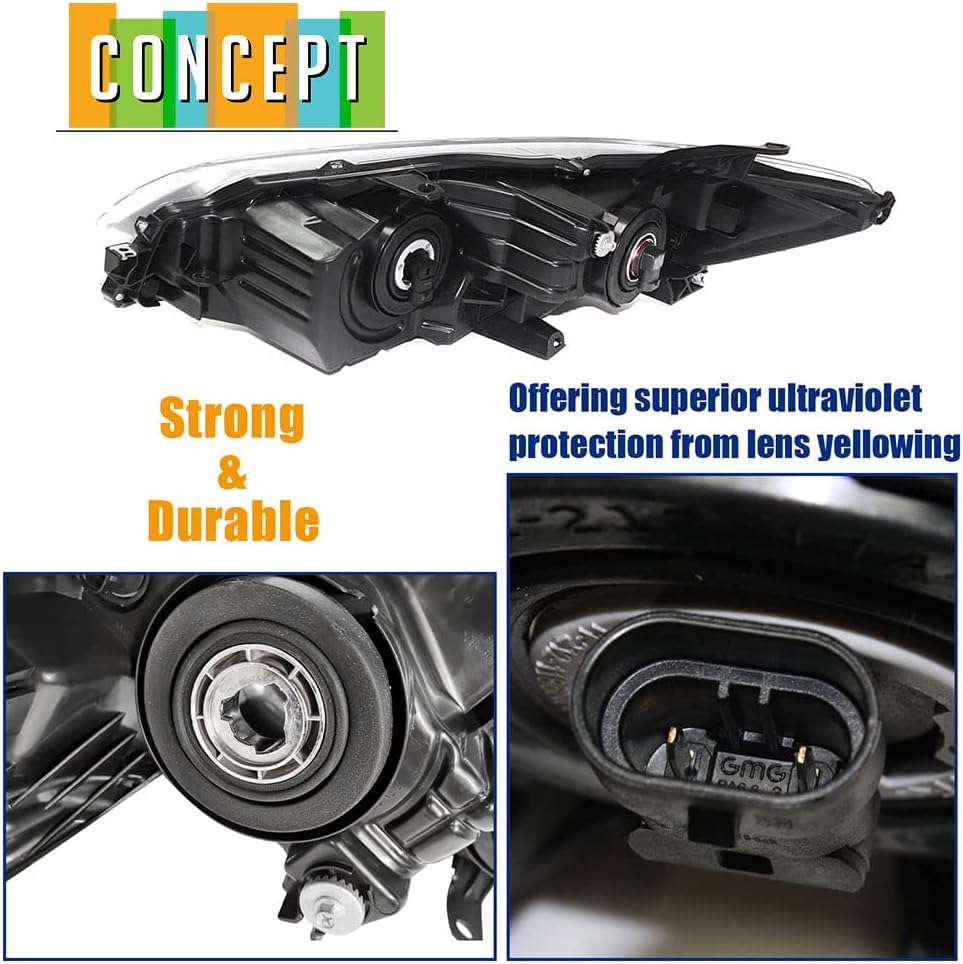 Black Housing Headlights Driver & Passenger Side S672712