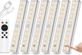 Remote Control Under Cabinet Lighting 6 Pack Dimmable Rechargeable 3 Colors T126