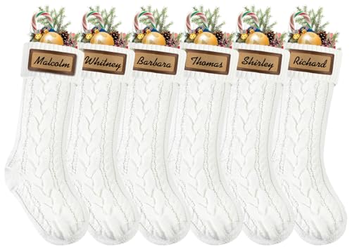 6 Pack 18in Large Knitted Christmas Stocking Set U42935