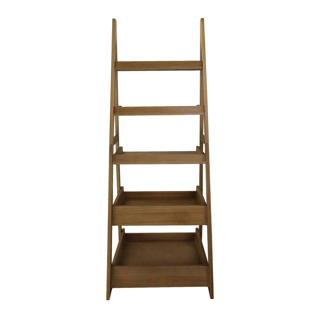 5-Shelf Gray Ladder Bookcase G292