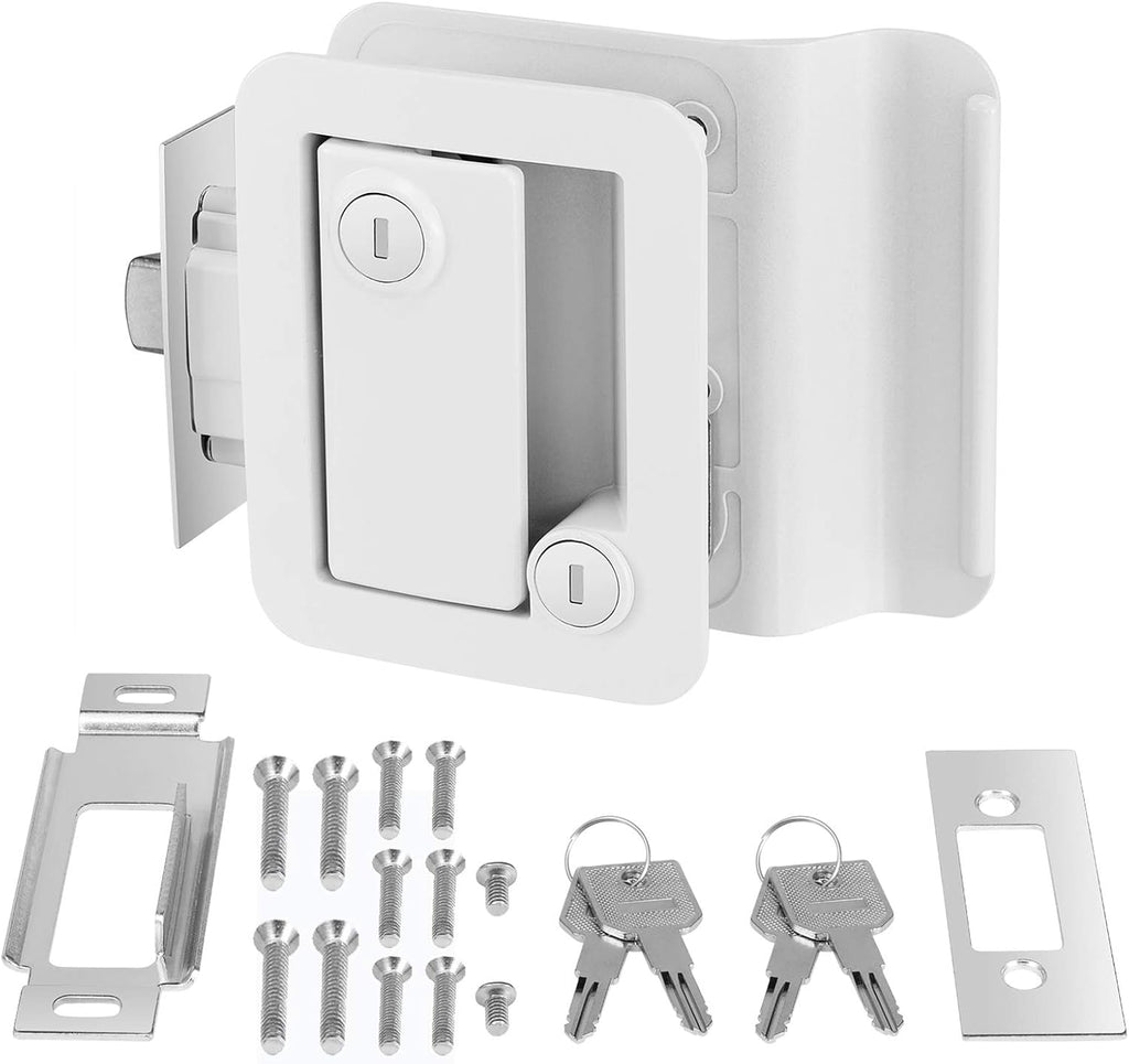 Black RV Entry Door Lock with Keys Pack of 2 H7551