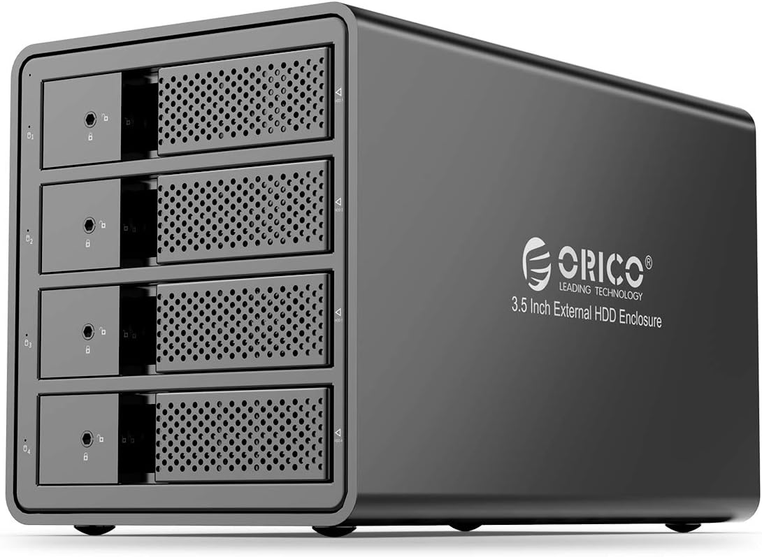 4 Bay USB 3.0 SATA External Hard Drive Enclosure for 3.5 inch HDD Aluminum Alloy RAID Enclosure B406207