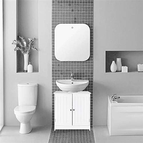 Bathroom Floor Storage Cabinet with Shelf and Double Doors C905146