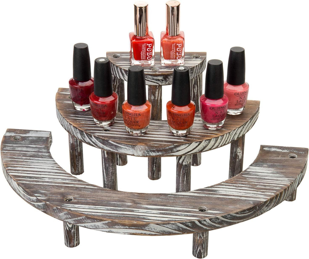 3 Tier Rustic Torched Wood Cupcake Stand I2337