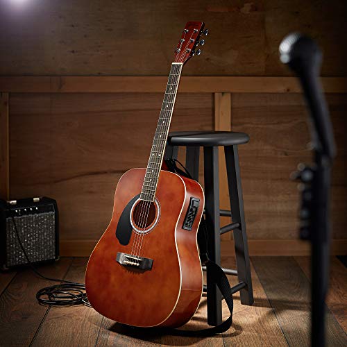 Full-Size Left-Handed Dreadnought Acoustic-Electric Guitar Brown K16728