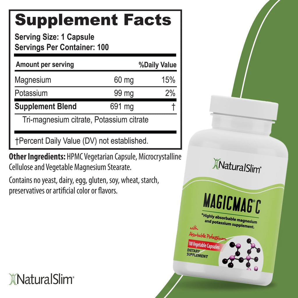 2-Pack Magnesium Citrate Capsules with Potassium, 100 Ct X7974