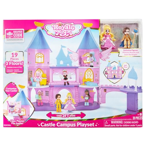 Castle Playset with 2 Dolls, 3 Floors, 19 Accessories, Virtual Item Code T26325