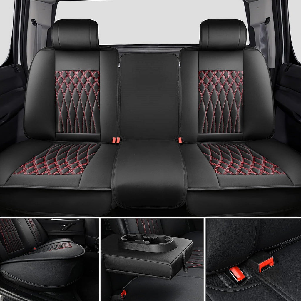 1 Pair Black Waterproof Leather Seat Covers E4511