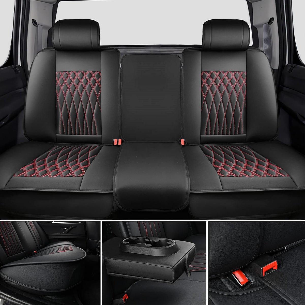 1 Pair Black Waterproof Leather Seat Covers E4511