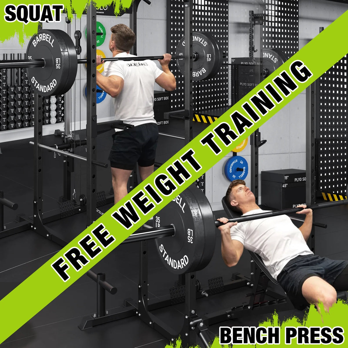 Power Rack Cage with LAT Pulldown System, 1200LBS Capacity, 13-Level Adjustable Height Z280934