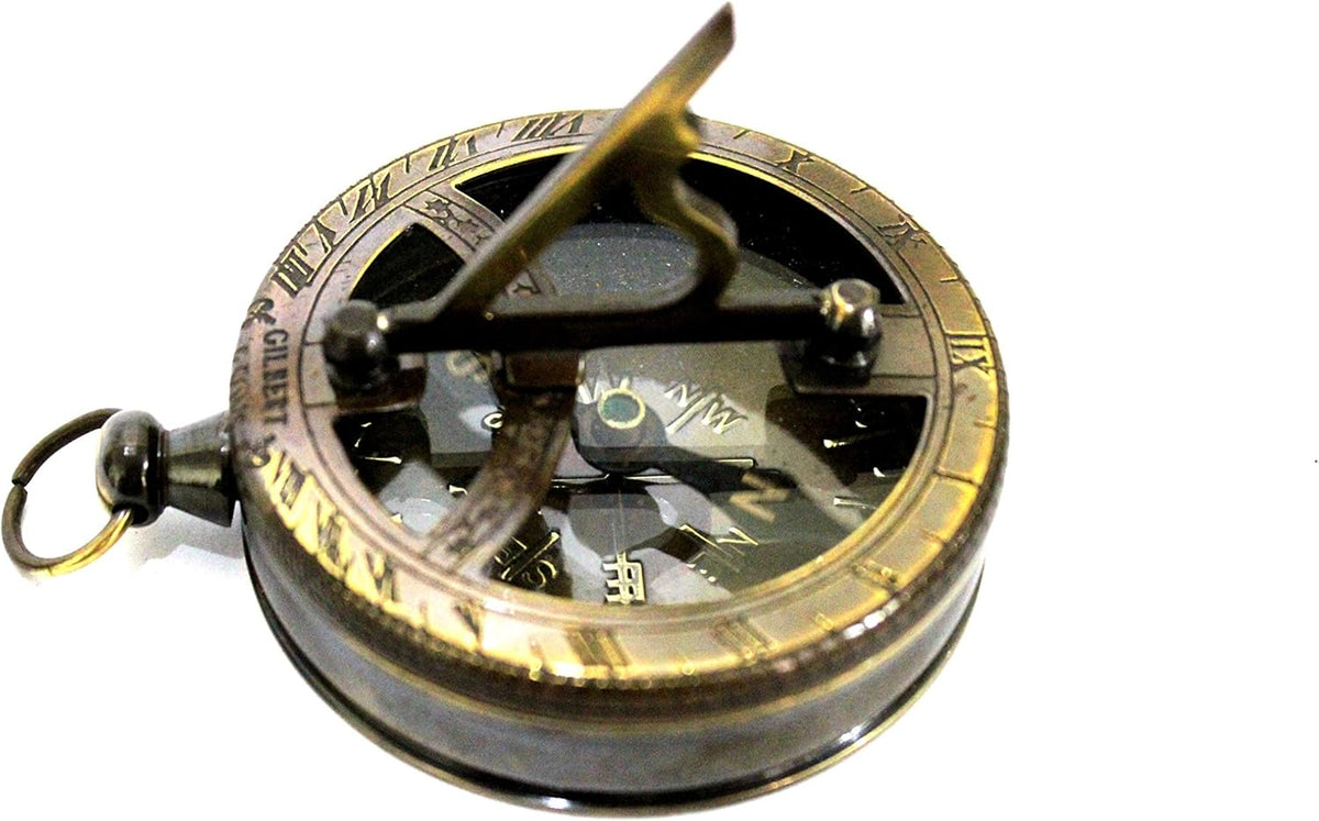 Engravable Brass Pocket Sundial Compass D938550