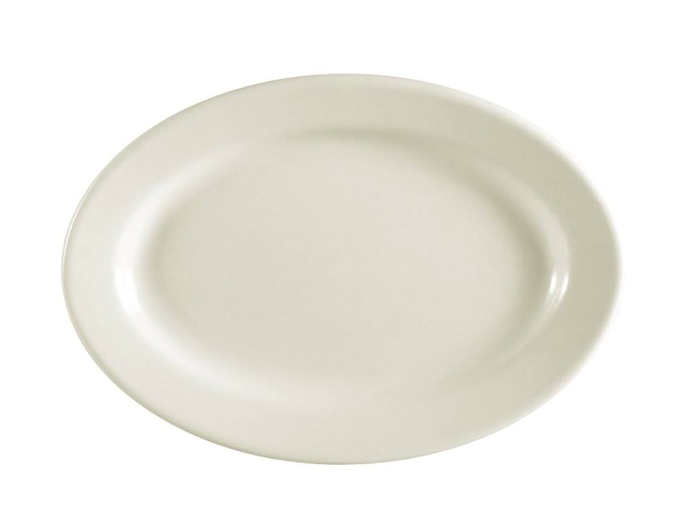 Ceramic Rolled Edge Oval Platter Q739