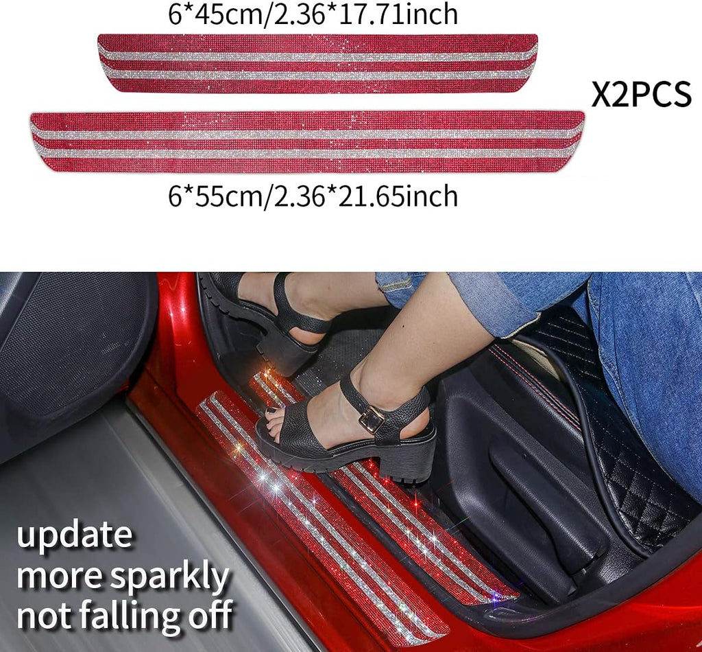 2 Packs Rhinestone Door Entry Guard Protective Stickers Z1799