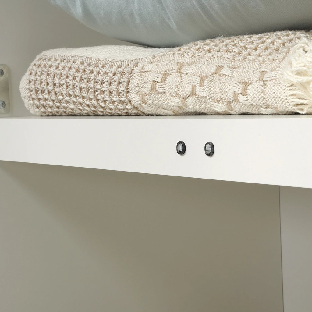 White 4-Shelf Wood Storage Cabinet U741