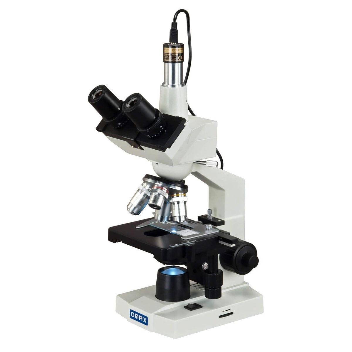 40X-2500X Digital Trinocular Compound LED Microscope with USB Digital Camera W612395
