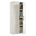White 4-Shelf Wood Storage Cabinet U741