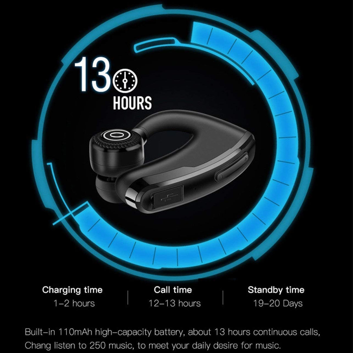 Bluetooth Wireless Headphones with Mic 12 Hour Noise Cancelling Z9479