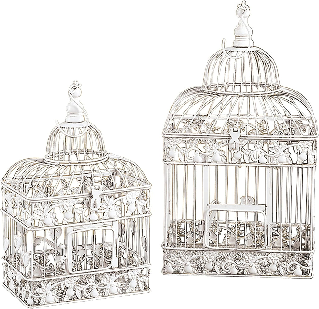 White Metal Birdcage W397