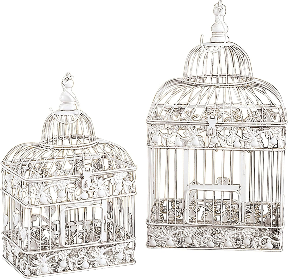 White Metal Birdcage W397