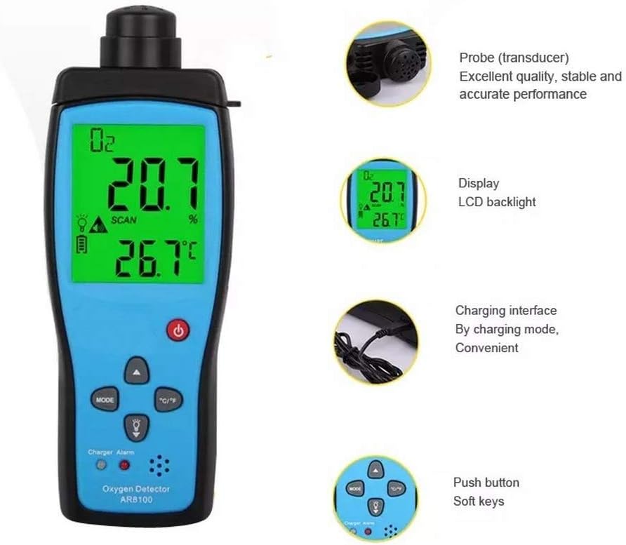 Oxygen Gas Meter Digital O2 Tester J49977