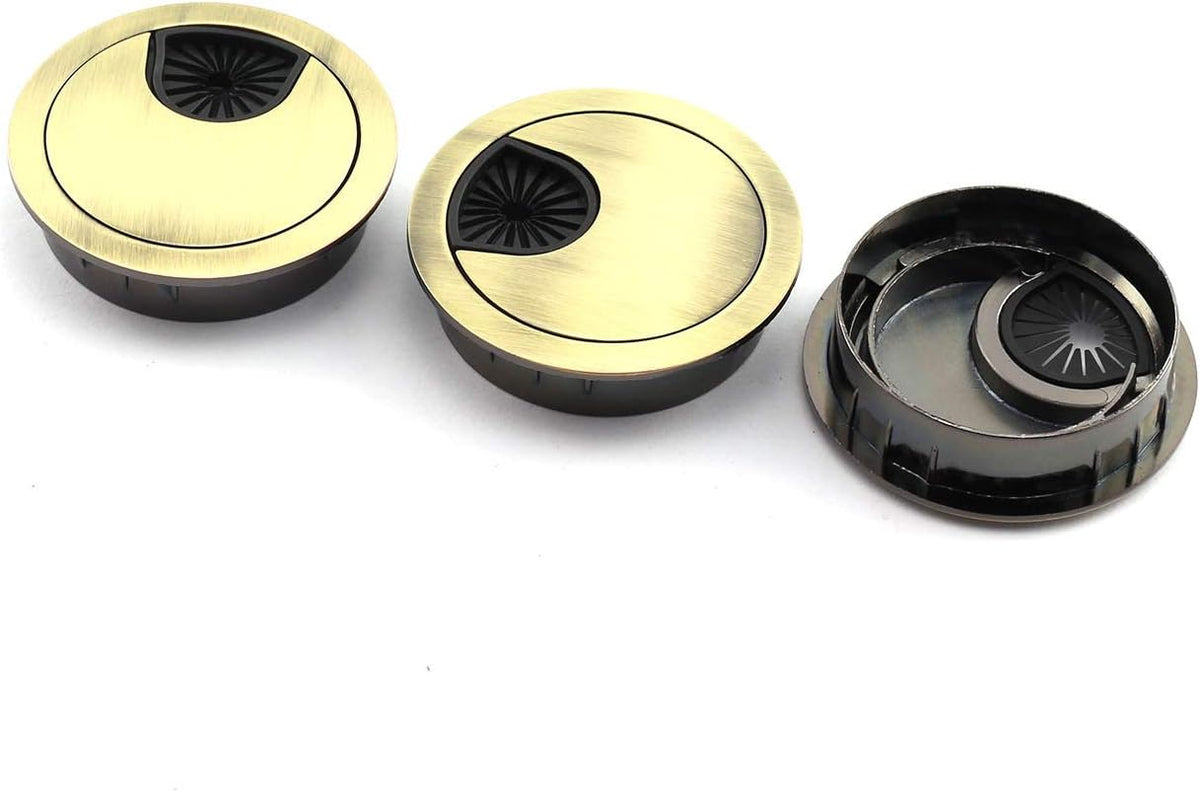 3pcs 50mm Zinc Alloy Desk Grommet Black J536