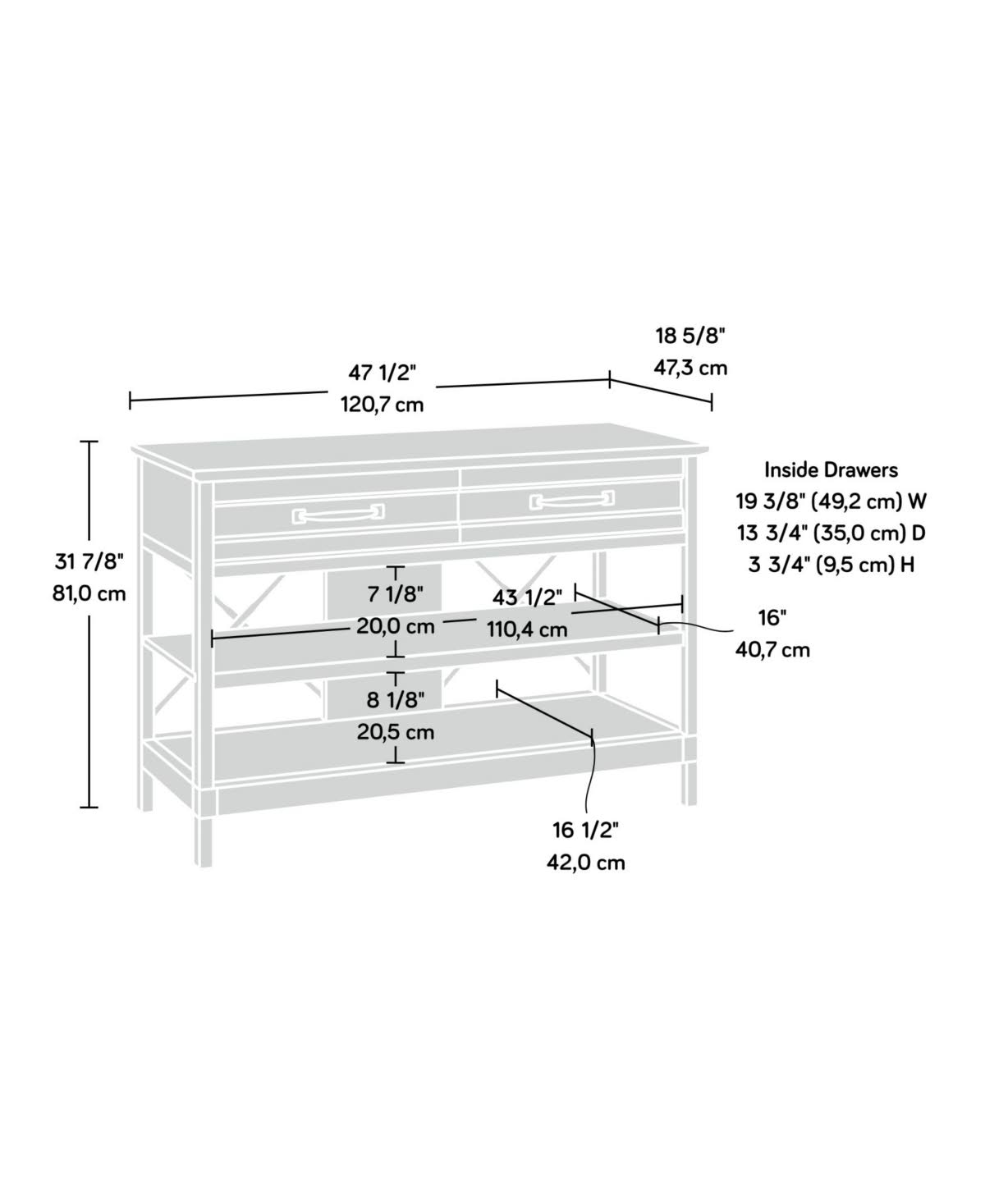 Milled Cherry Console C635933