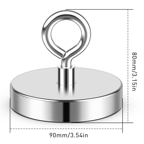 1000 lbs Pulling Force Neodymium Fishing Magnet with Countersunk Hole Eyebolt E387214