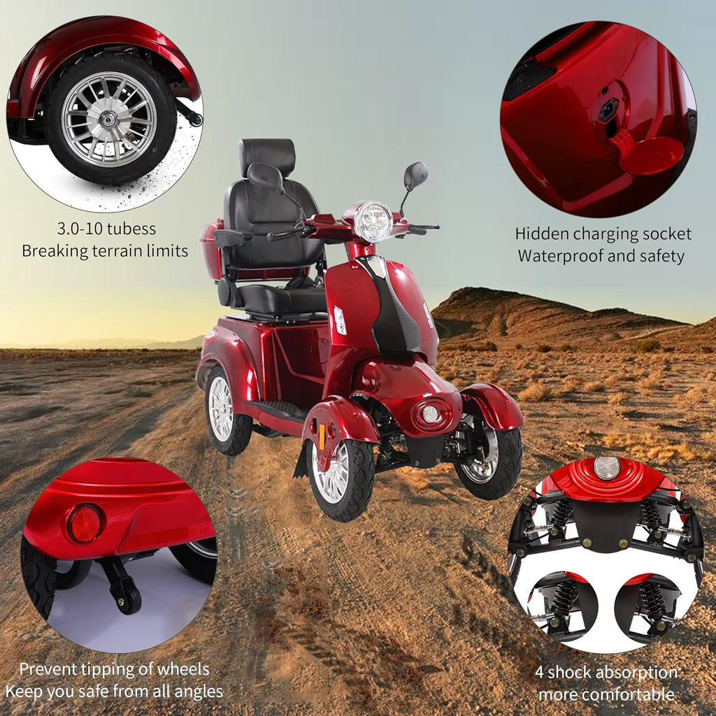 Red Heavy Duty Four Wheel Electric Mobility Scooter V535518