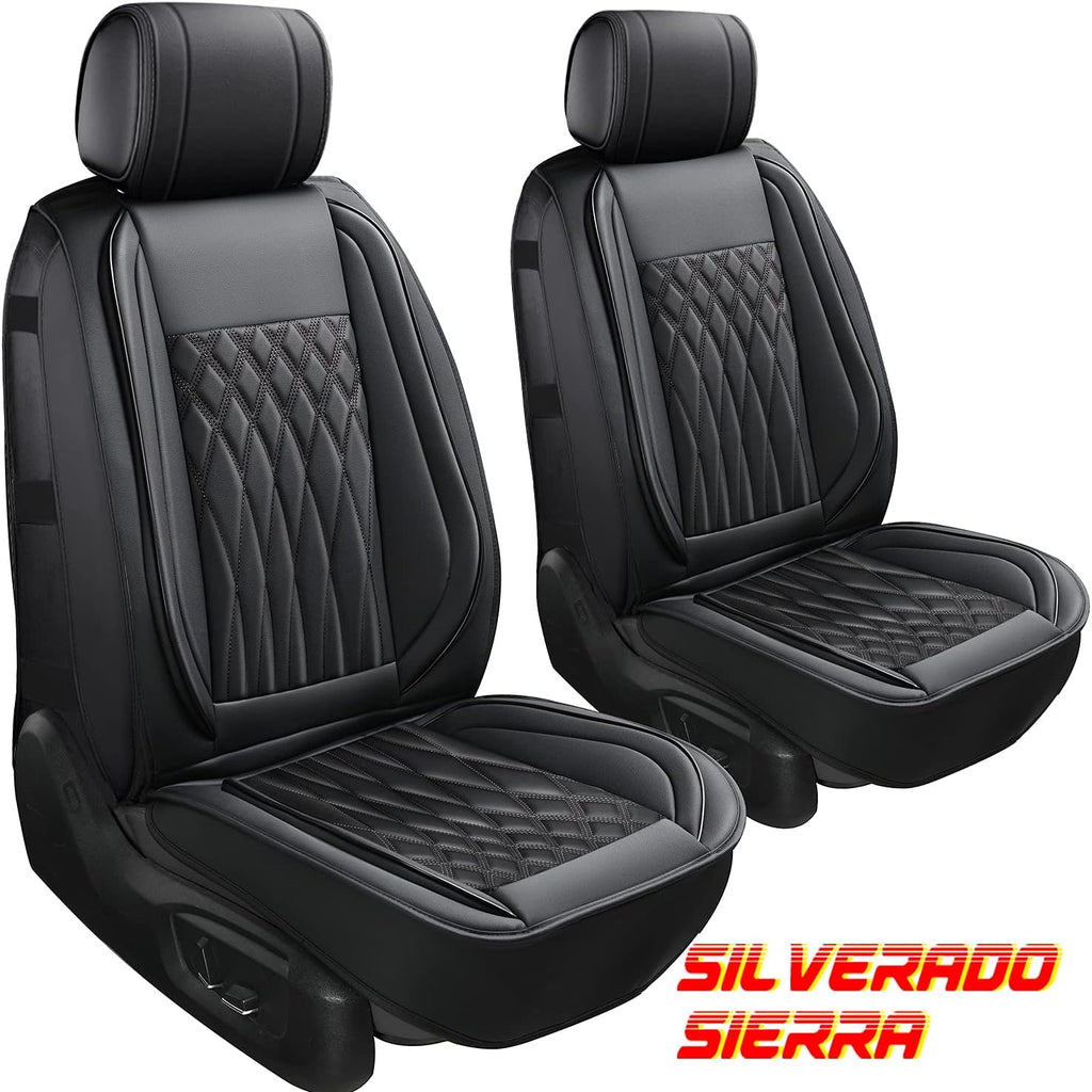 1 Pair Black Waterproof Leather Seat Covers E4511