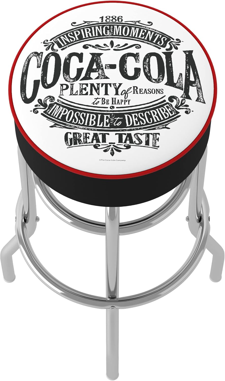 Vintage Swivel Bar Stool with Foam Padded Seat E179311