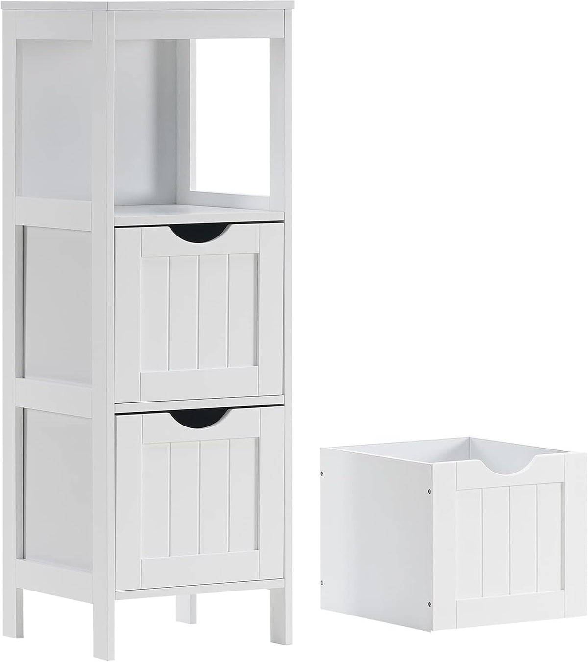 Narrow White 3 Drawer Bathroom Floor Cabinet Y255
