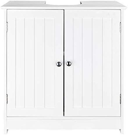 Bathroom Floor Storage Cabinet with Shelf and Double Doors C905146
