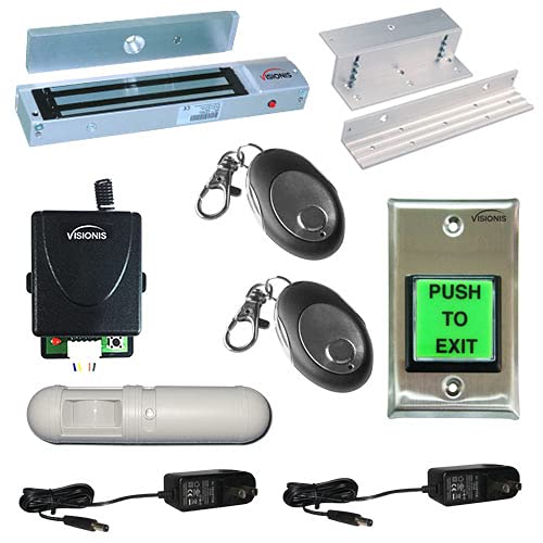 One Door Access Control Electromagnetic Lock Kit with Wireless Receiver Remote and PIR Kit Y95674