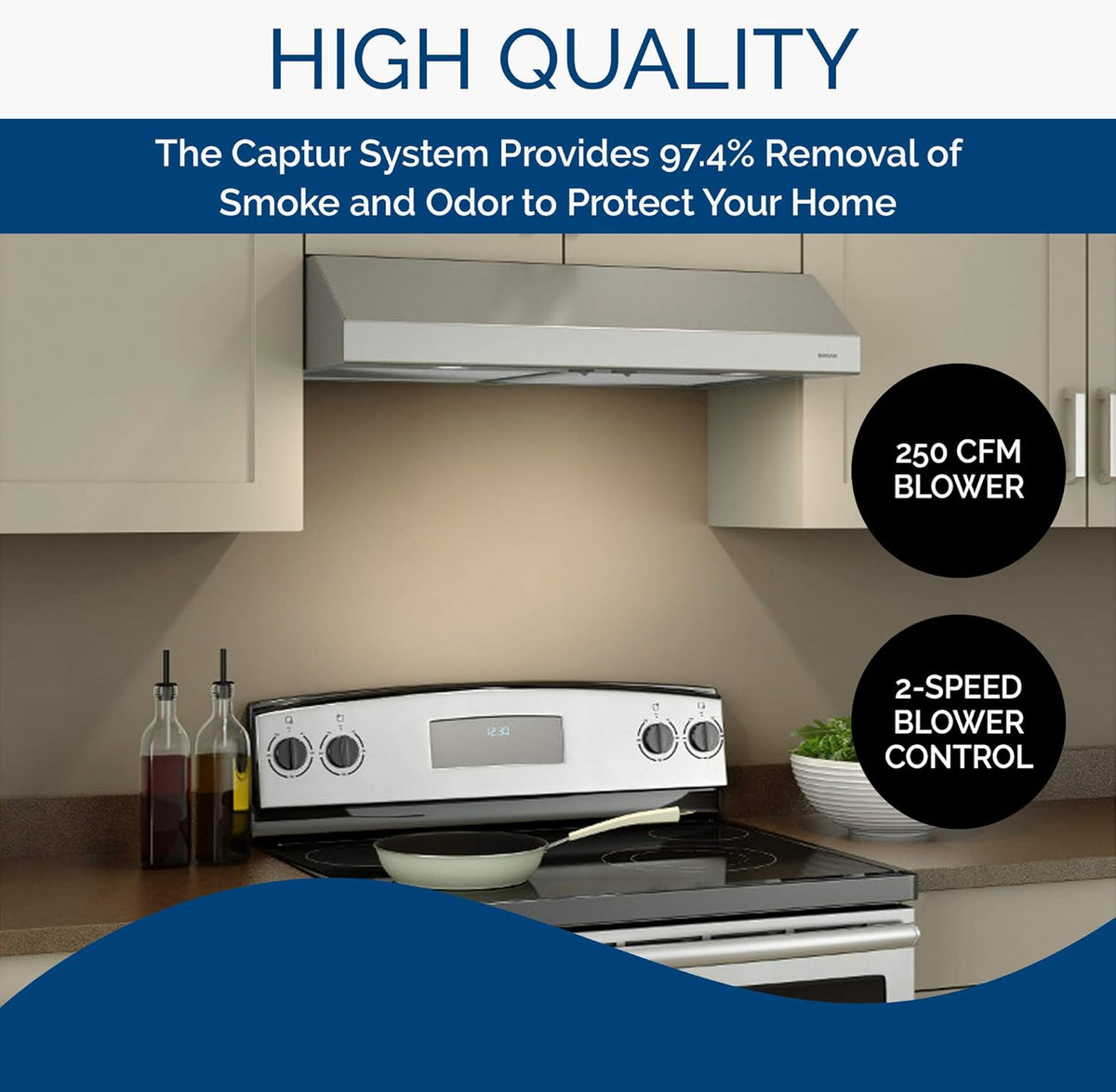 Stainless Steel 24-inch Under Cabinet Range Hood with Light W213661