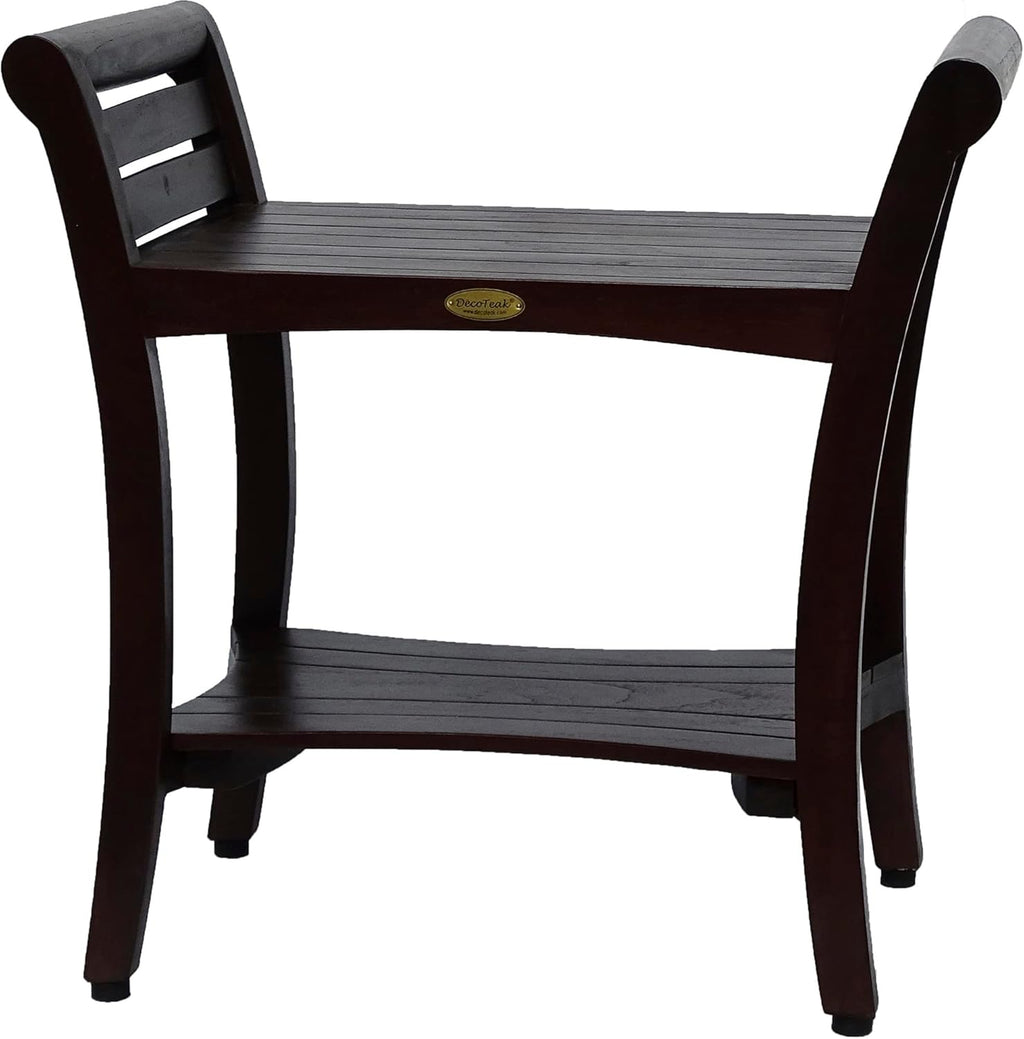 Teak Shower Bench 24 Inch Brown R760878