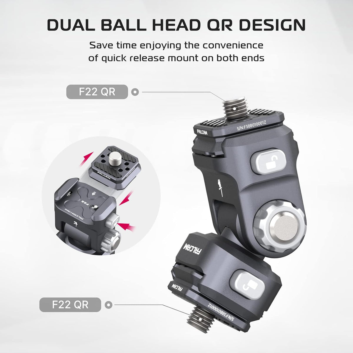 Camera Monitor Mount with 360° Rotation Ballheads Z6420