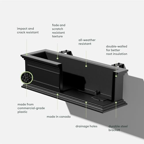 Plastic Rectangular Railing Planter Z705288