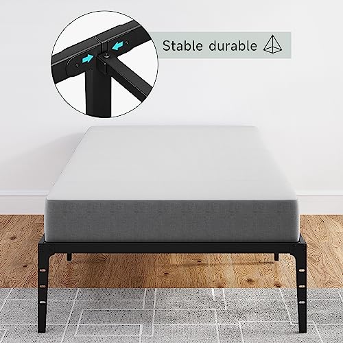 Twin Metal Low Profile Bed Frame with Steel Slats Support E83075