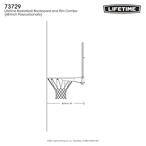 48 in. Shatter Proof Backboard Rim Combo Orange White A304078