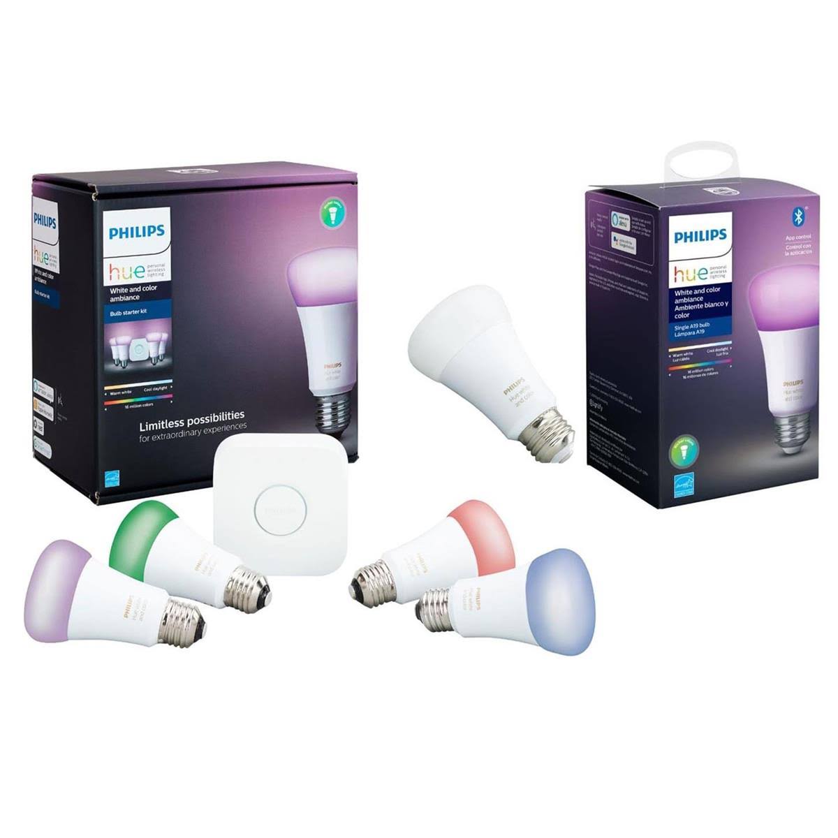 White & Color Ambiance A19 LED Starter Kit E26 Base Bulb W1743