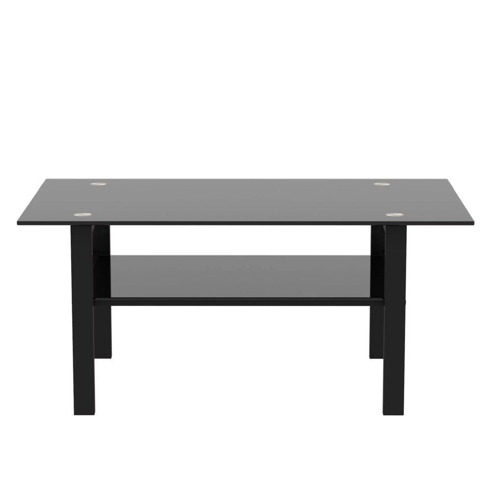 Glass Square Coffee Table Black U833