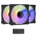 White 5Packs 120mm ARGB PWM Case Fans with Controller R508443